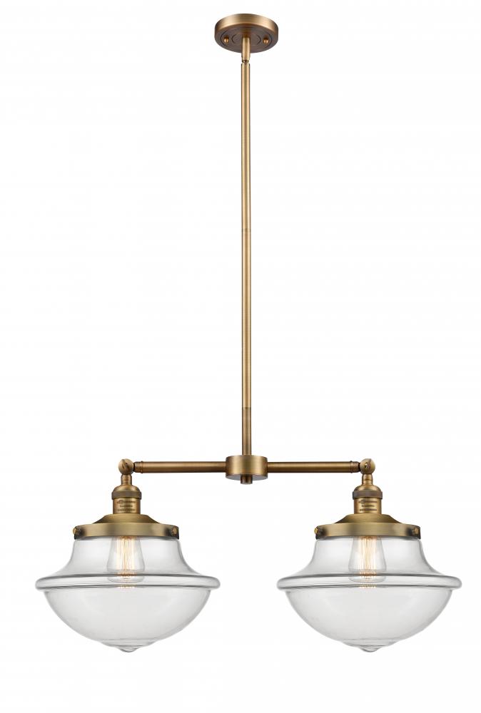 Oxford - 2 Light - 25 inch - Brushed Brass - Stem Hung - Island Light