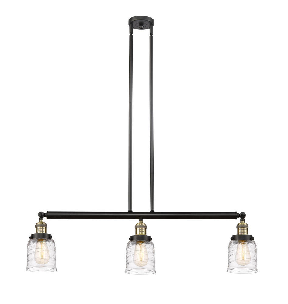 Bell - 3 Light - 38 inch - Black Antique Brass - Stem Hung - Island Light