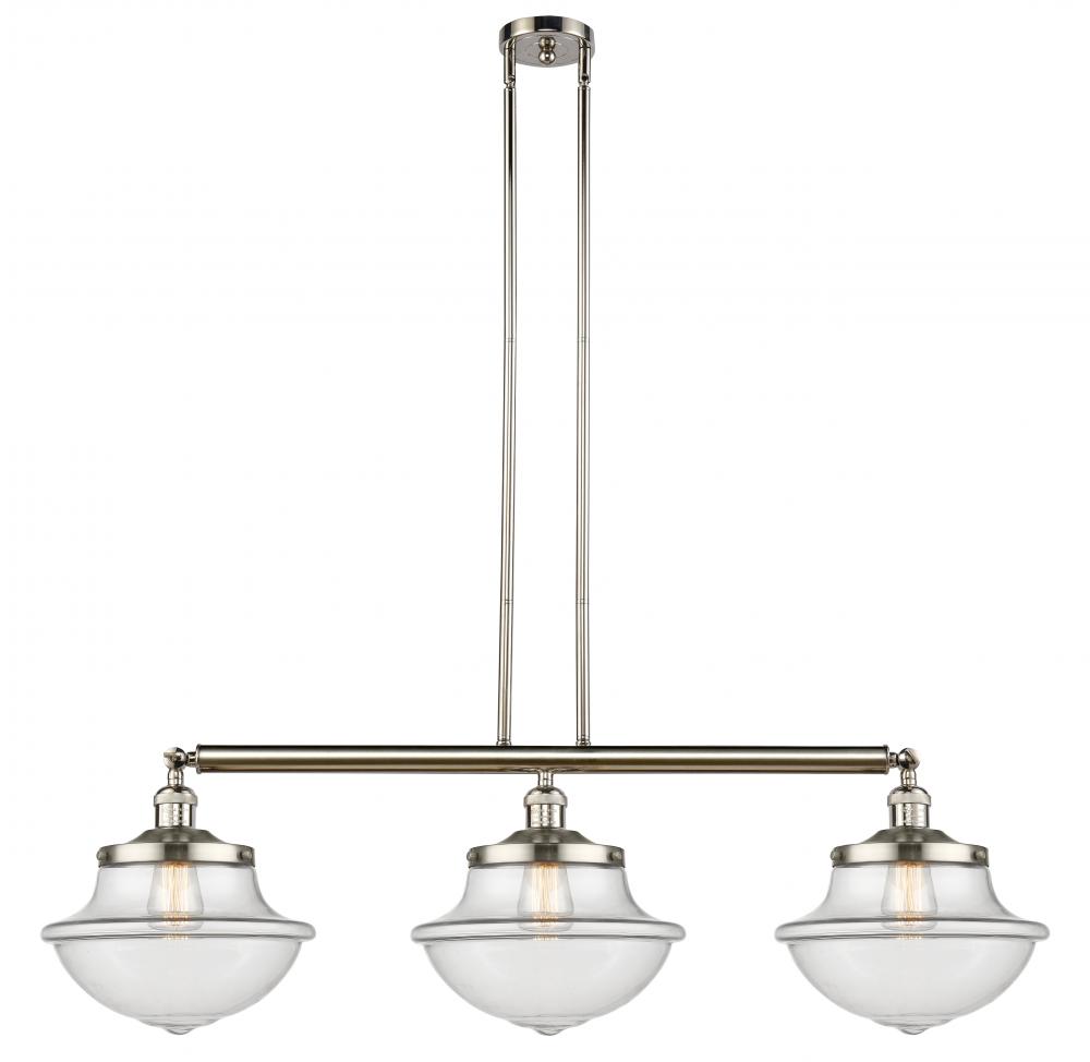 Oxford - 3 Light - 42 inch - Polished Nickel - Stem Hung - Island Light