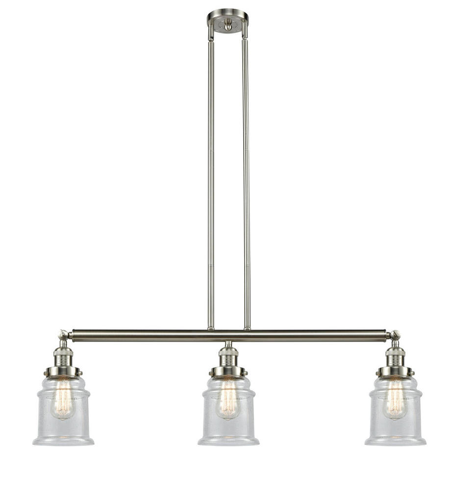 Canton - 3 Light - 39 inch - Brushed Satin Nickel - Stem Hung - Island Light