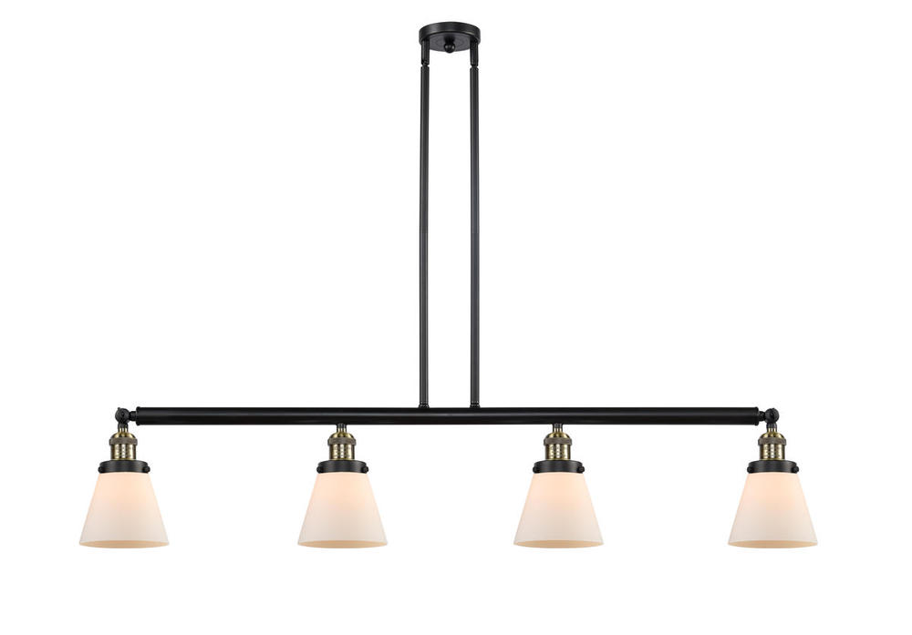 Cone - 4 Light - 51 inch - Black Antique Brass - Stem Hung - Adjustable Island Light