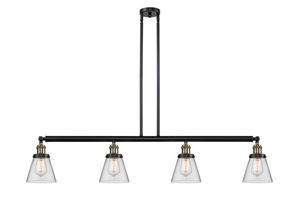 Cone - 4 Light - 51 inch - Black Antique Brass - Stem Hung - Adjustable Island Light