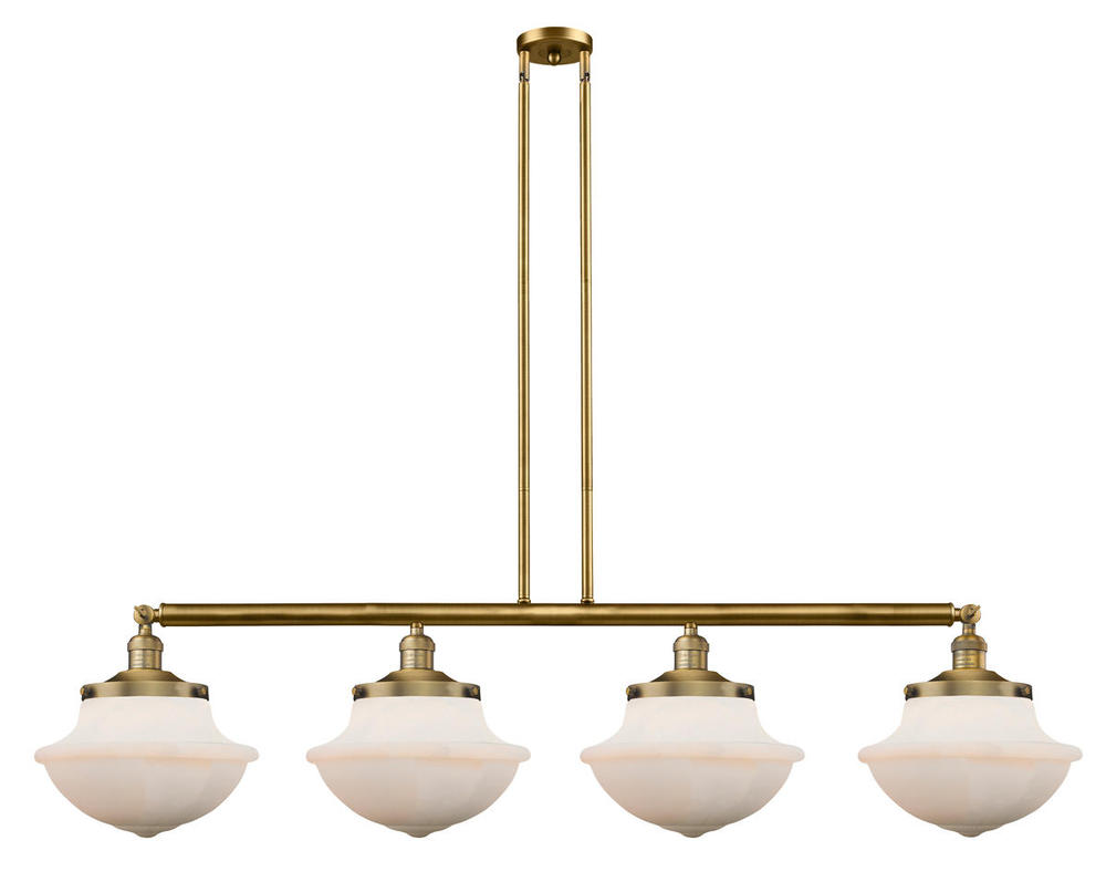 Oxford - 4 Light - 54 inch - Brushed Brass - Stem Hung - Adjustable Island Light
