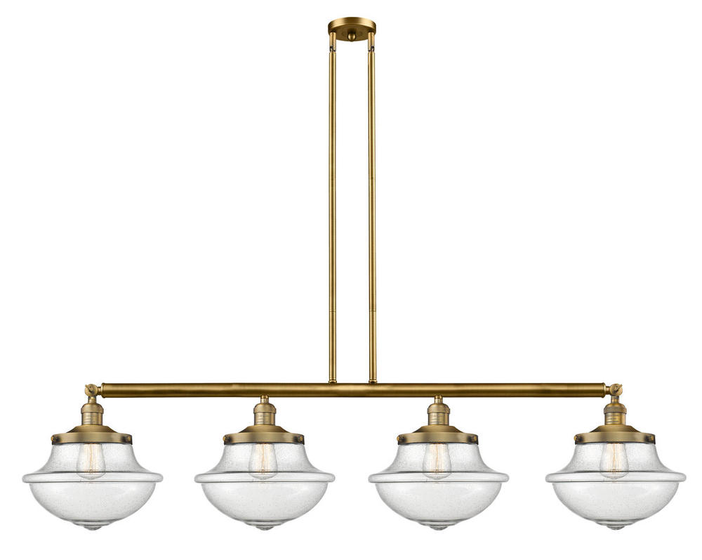 Oxford - 4 Light - 54 inch - Brushed Brass - Stem Hung - Adjustable Island Light
