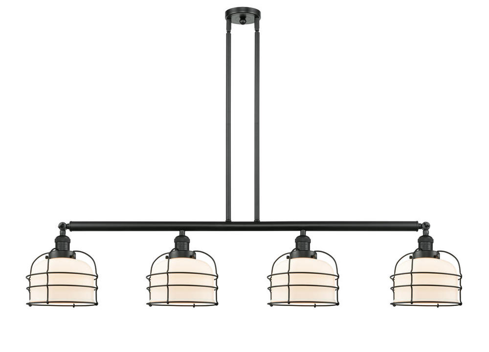 Bell Cage - 4 Light - 53 inch - Matte Black - Stem Hung - Island Light