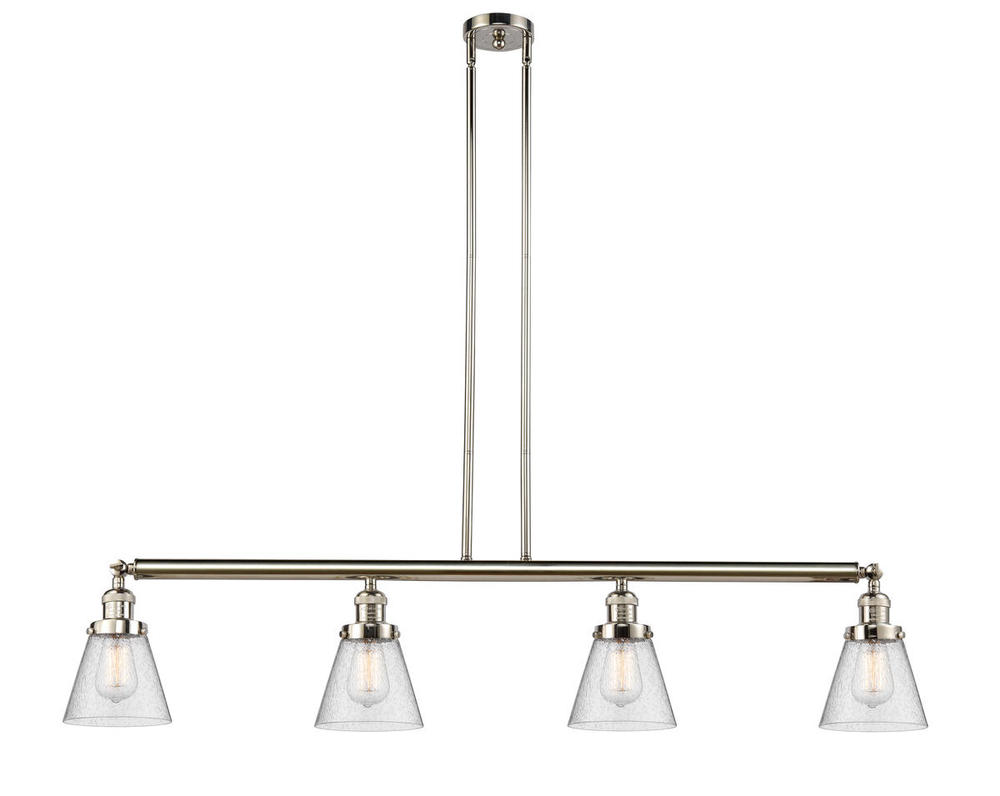 Cone - 4 Light - 51 inch - Polished Nickel - Stem Hung - Adjustable Island Light