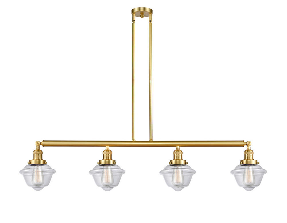 Oxford - 4 Light - 52 inch - Satin Gold - Stem Hung - Adjustable Island Light