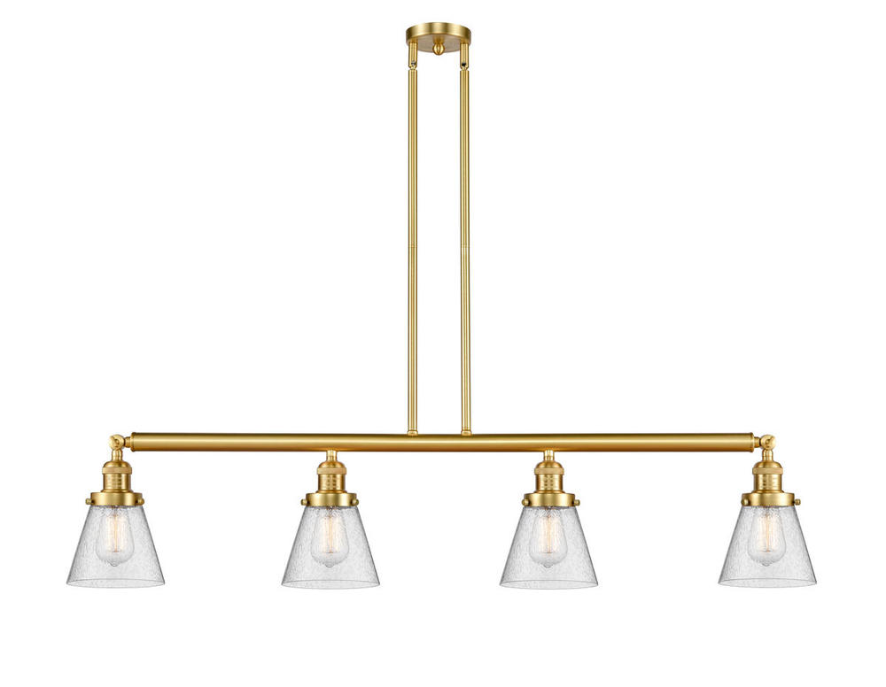 Cone - 4 Light - 51 inch - Satin Gold - Stem Hung - Adjustable Island Light