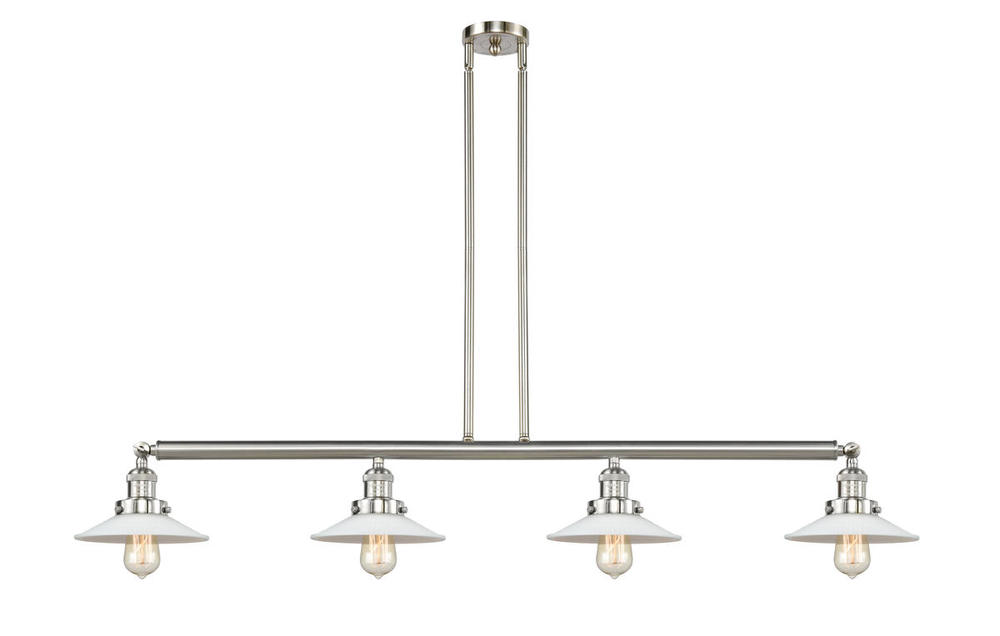 Halophane - 4 Light - 53 inch - Brushed Satin Nickel - Stem Hung - Island Light