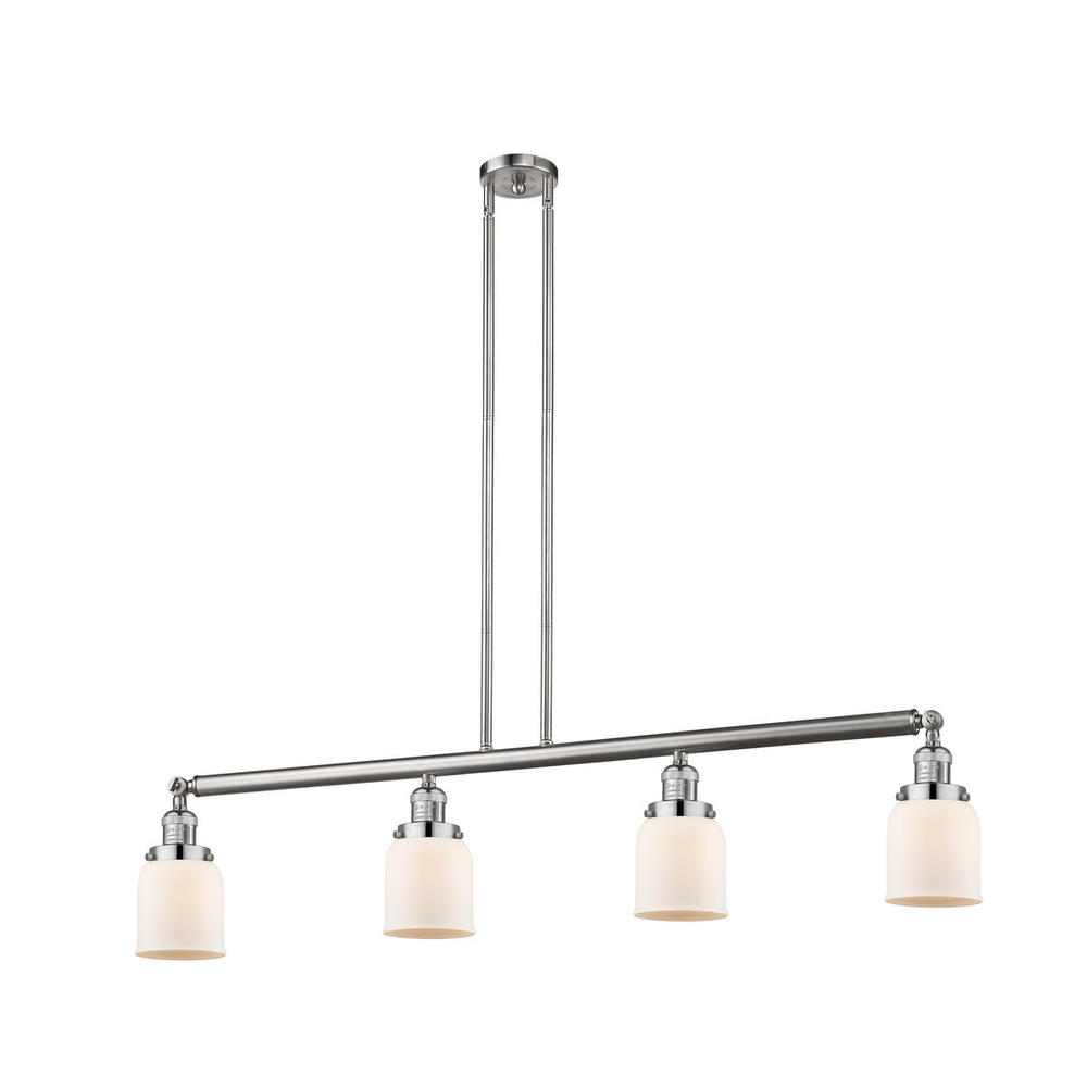 Bell - 4 Light - 50 inch - Brushed Satin Nickel - Stem Hung - Island Light