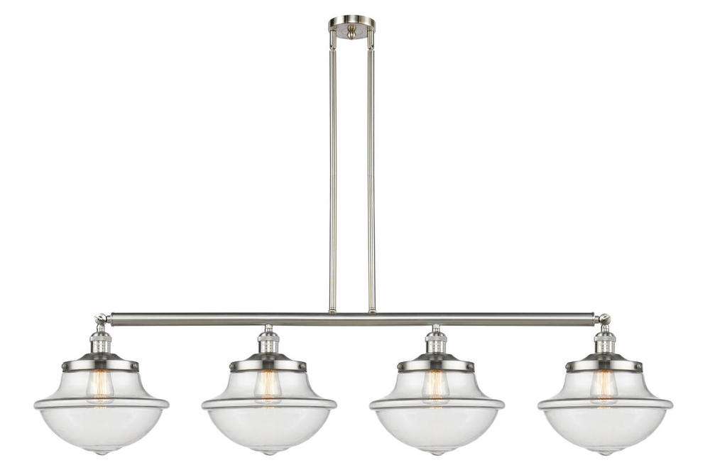 Oxford - 4 Light - 54 inch - Brushed Satin Nickel - Stem Hung - Adjustable Island Light