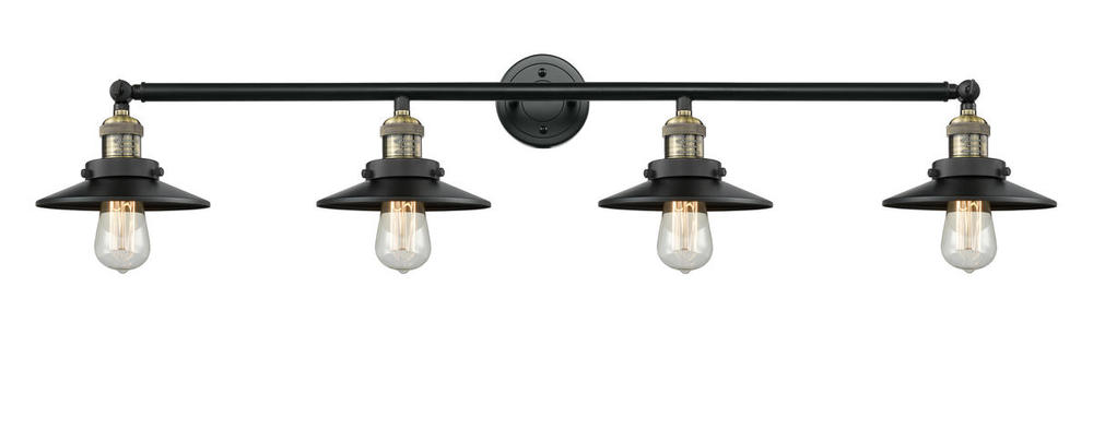 Railroad - 4 Light - 44 inch - Black Antique Brass - Bath Vanity Light