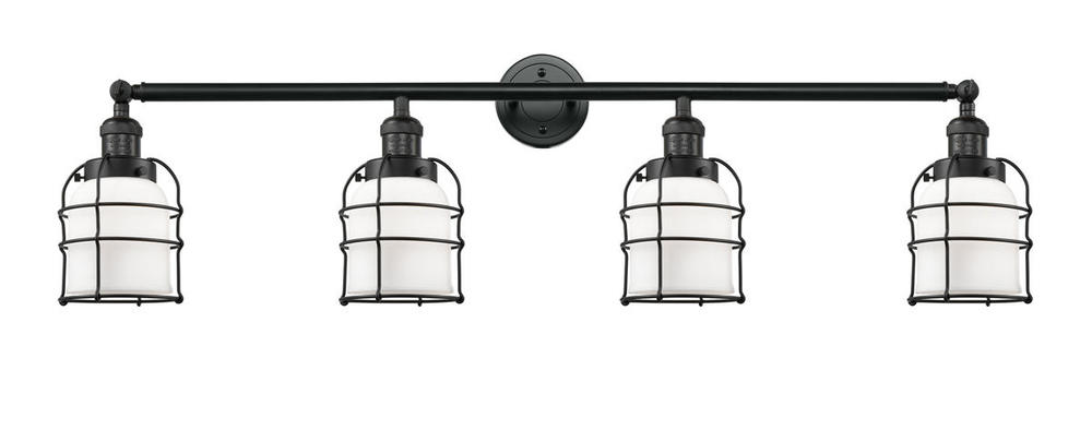 Bell Cage - 4 Light - 42 inch - Matte Black - Bath Vanity Light