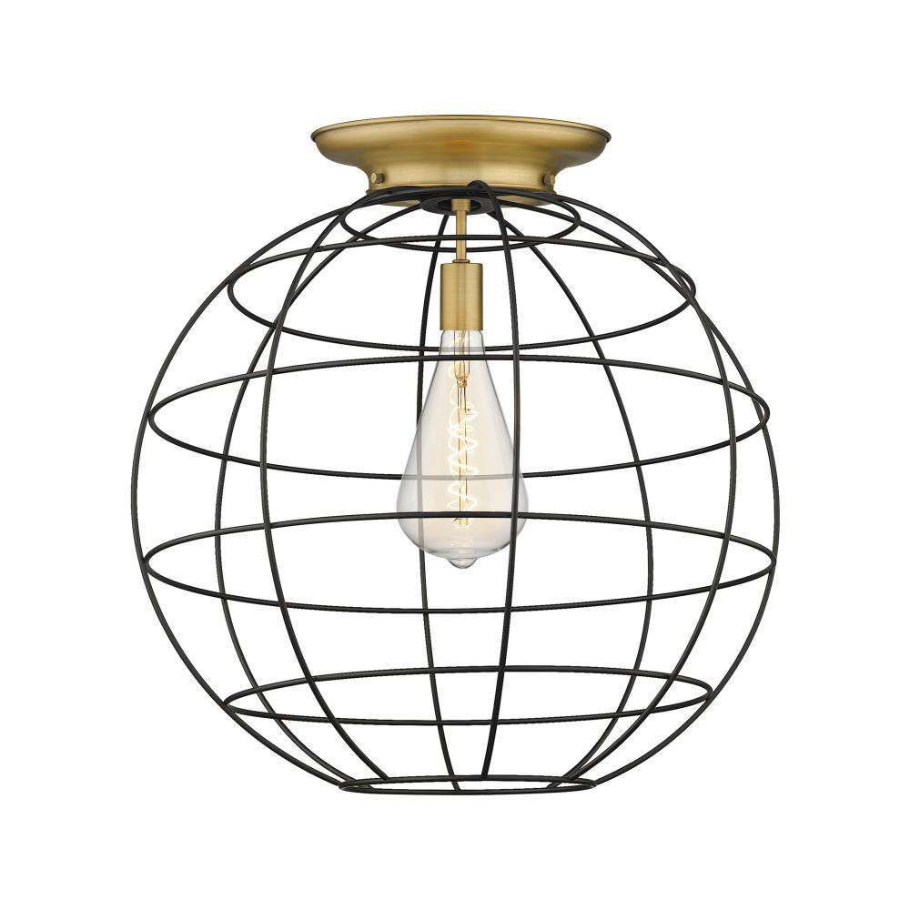 Lake Placid - 1 Light - 22 inch - Brushed Brass - Flush Mount