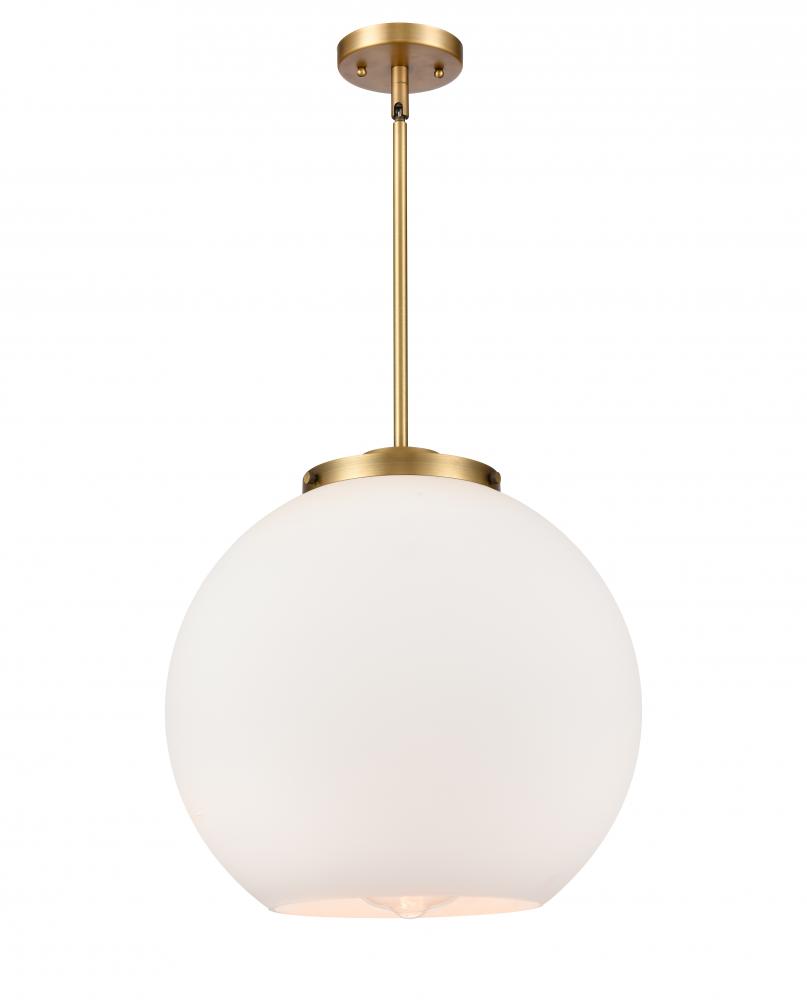 Athens - 1 Light - 16 inch - Brushed Brass - Cord hung - Pendant