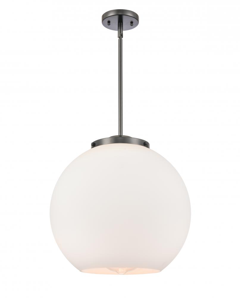 Athens - 1 Light - 16 inch - Matte Black - Cord hung - Pendant