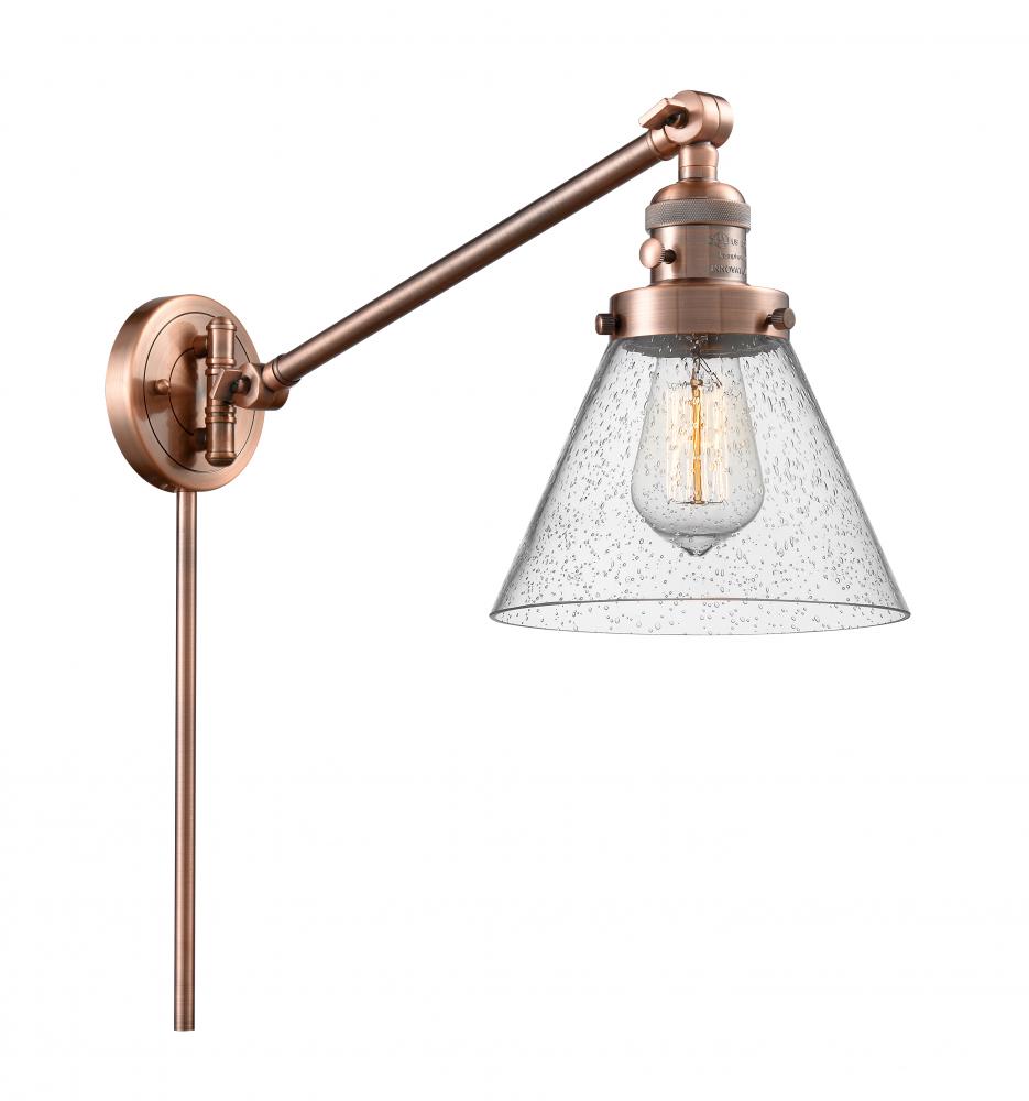 Cone - 1 Light - 8 inch - Antique Copper - Swing Arm