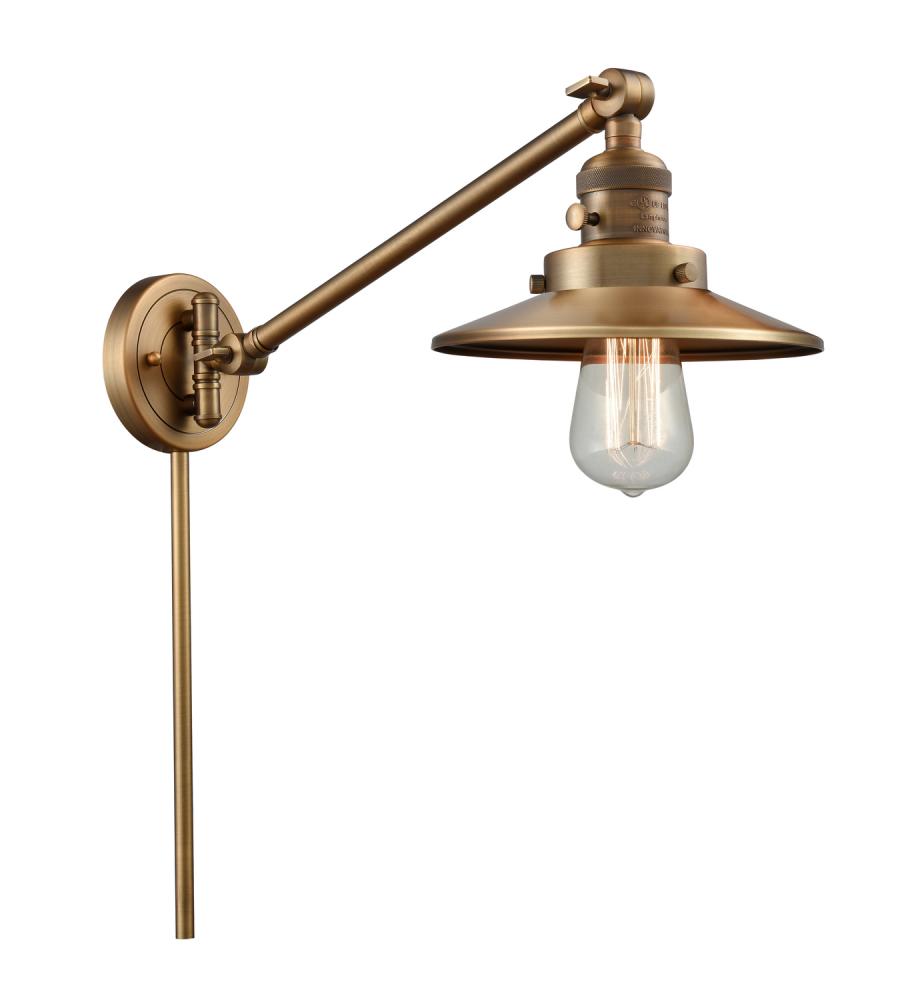 Railroad - 1 Light - 8 inch - Brushed Brass - Swing Arm