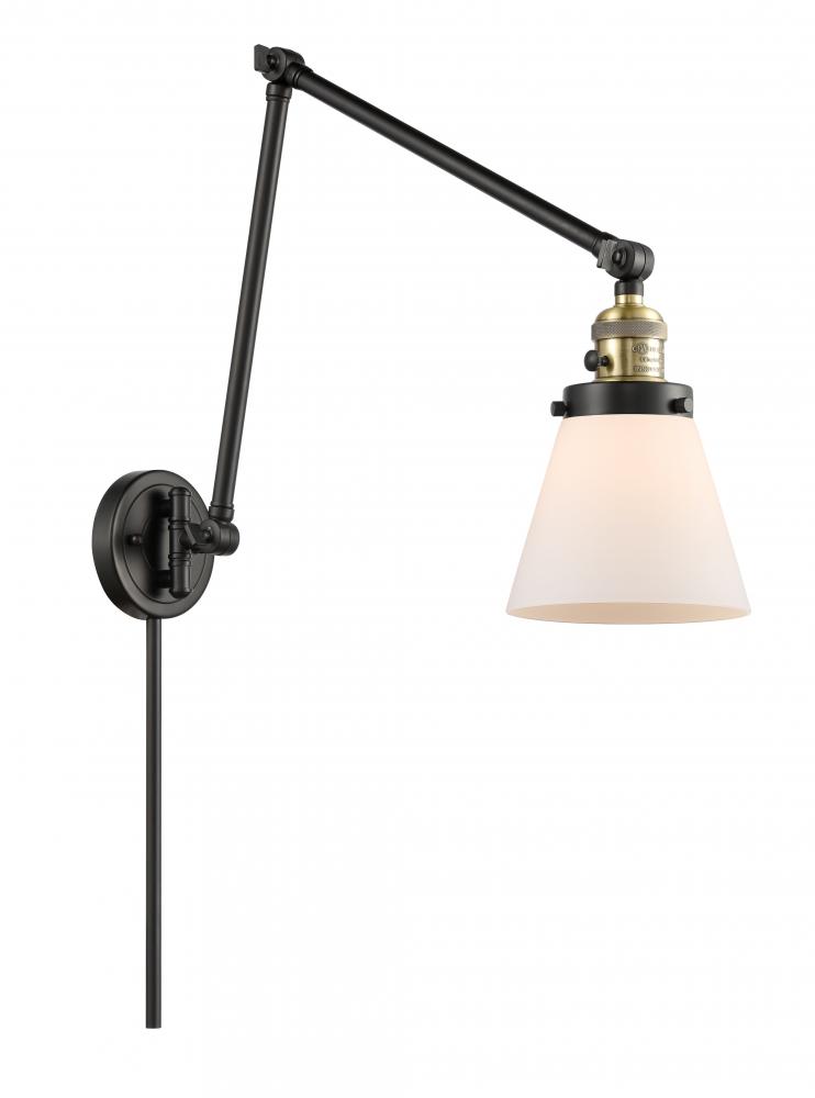 Cone - 1 Light - 8 inch - Black Antique Brass - Swing Arm