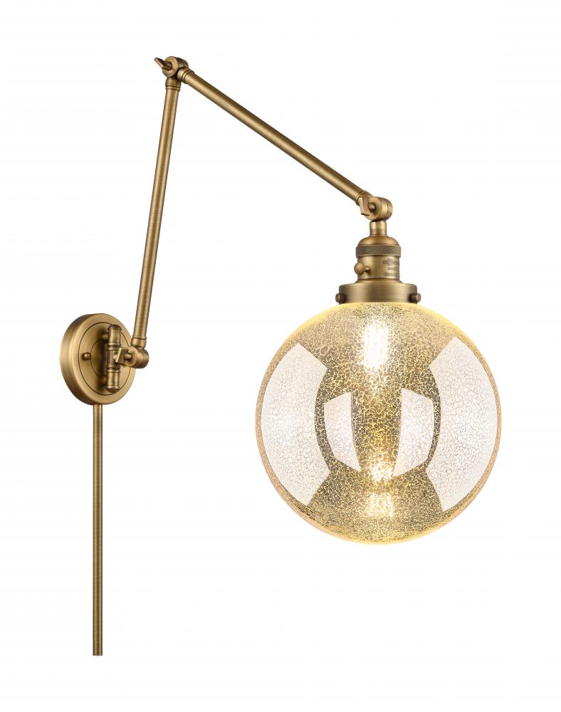 Beacon - 1 Light - 10 inch - Brushed Brass -Adjustable Swing Arm