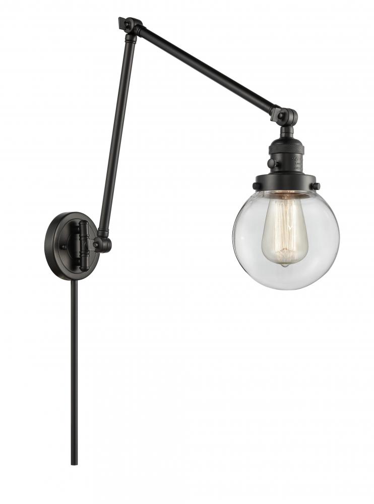 Beacon - 1 Light - 6 inch - Matte Black -Adjustable Swing Arm