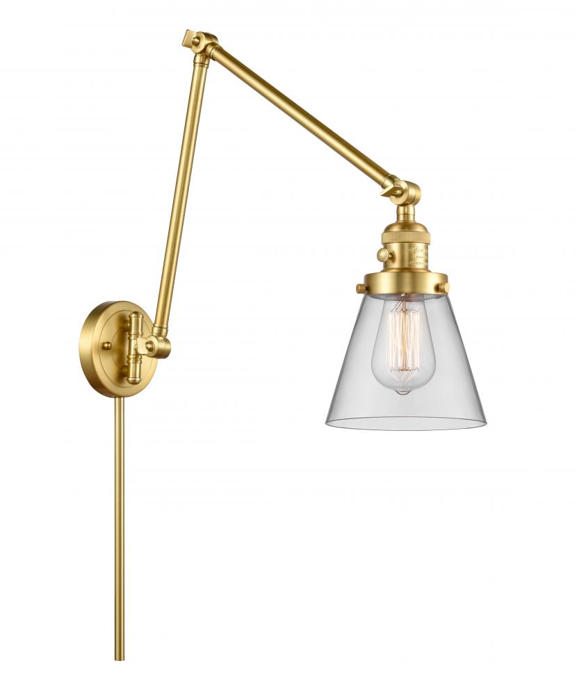 Cone - 1 Light - 8 inch - Satin Gold - Swing Arm