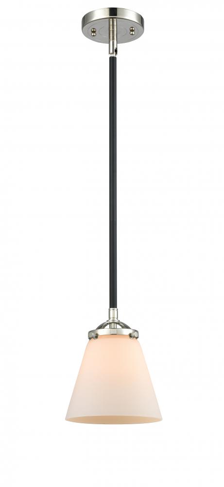 Cone - 1 Light - 6 inch - Black Polished Nickel - Cord hung - Mini Pendant