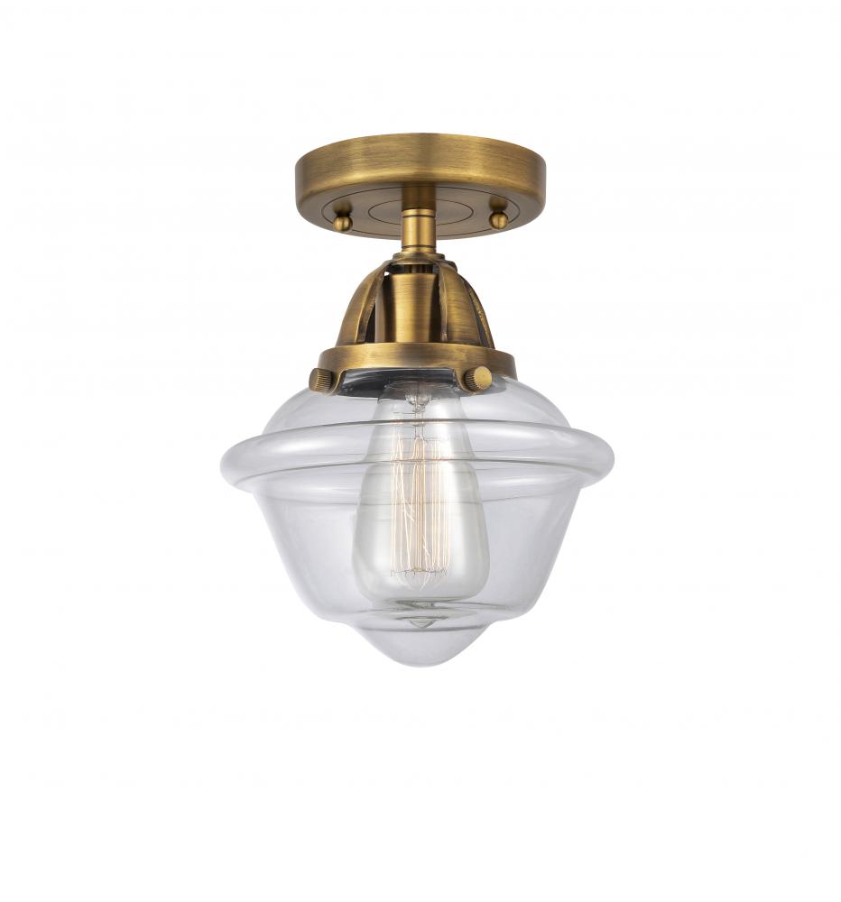 Oxford - 1 Light - 8 inch - Brushed Brass - Semi-Flush Mount