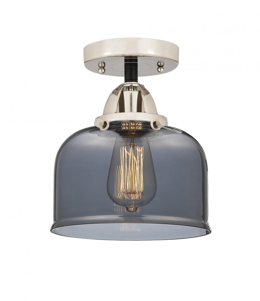 Bell - 1 Light - 8 inch - Black Polished Nickel - Semi-Flush Mount