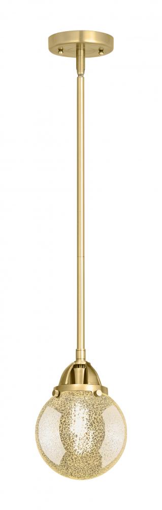 Beacon - 1 Light - 6 inch - Satin Gold - Stem hung - Mini Pendant