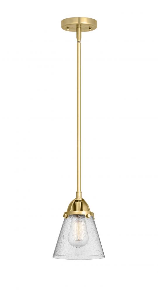 Cone - 1 Light - 6 inch - Satin Gold - Cord hung - Mini Pendant