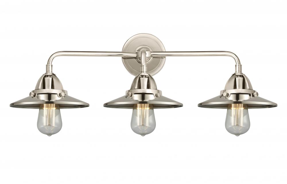 Railroad - 3 Light - 26 inch - Polished Nickel - Bath Vanity Light