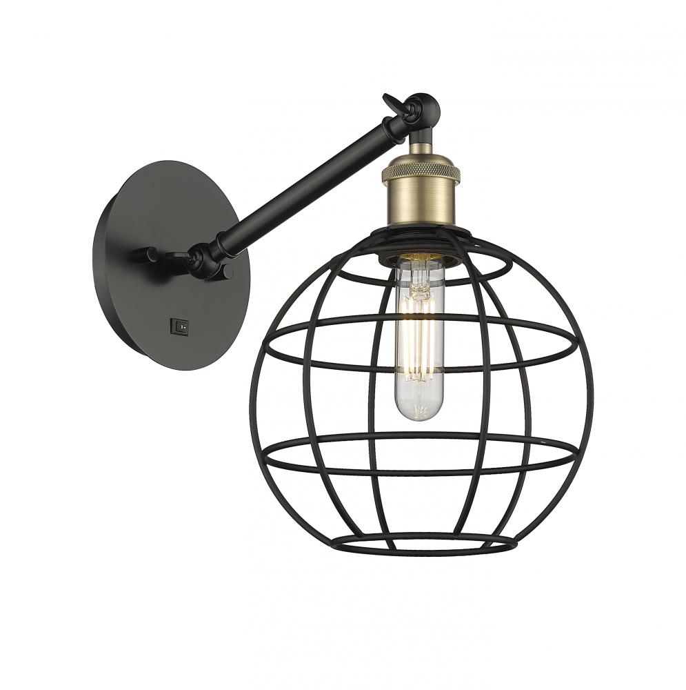 Lake Placid - 1 Light - 8 inch - Black Antique Brass - Adjustable Sconce