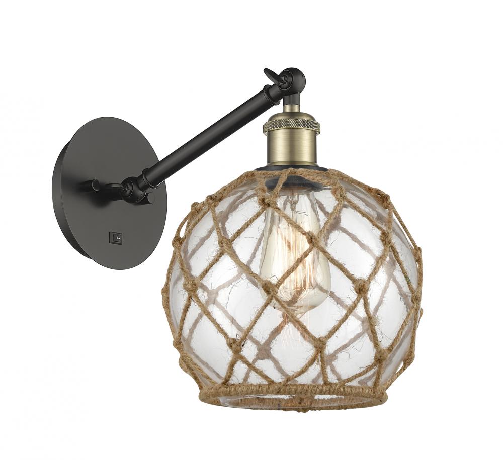 Farmhouse Rope - 1 Light - 8 inch - Black Antique Brass - Sconce