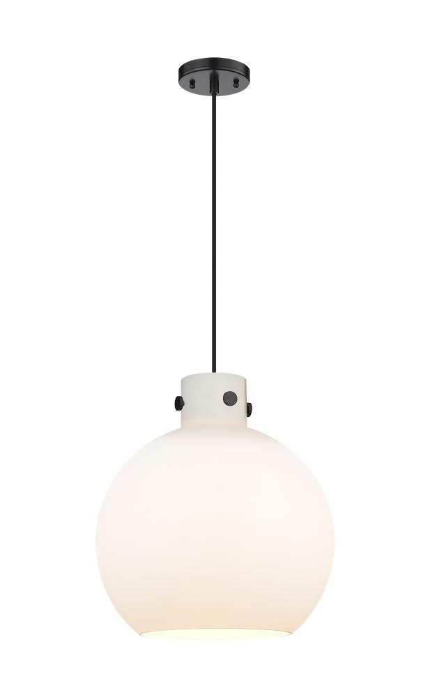 Newton Sphere - 1 Light - 14 inch - Matte Black - Cord hung - Pendant