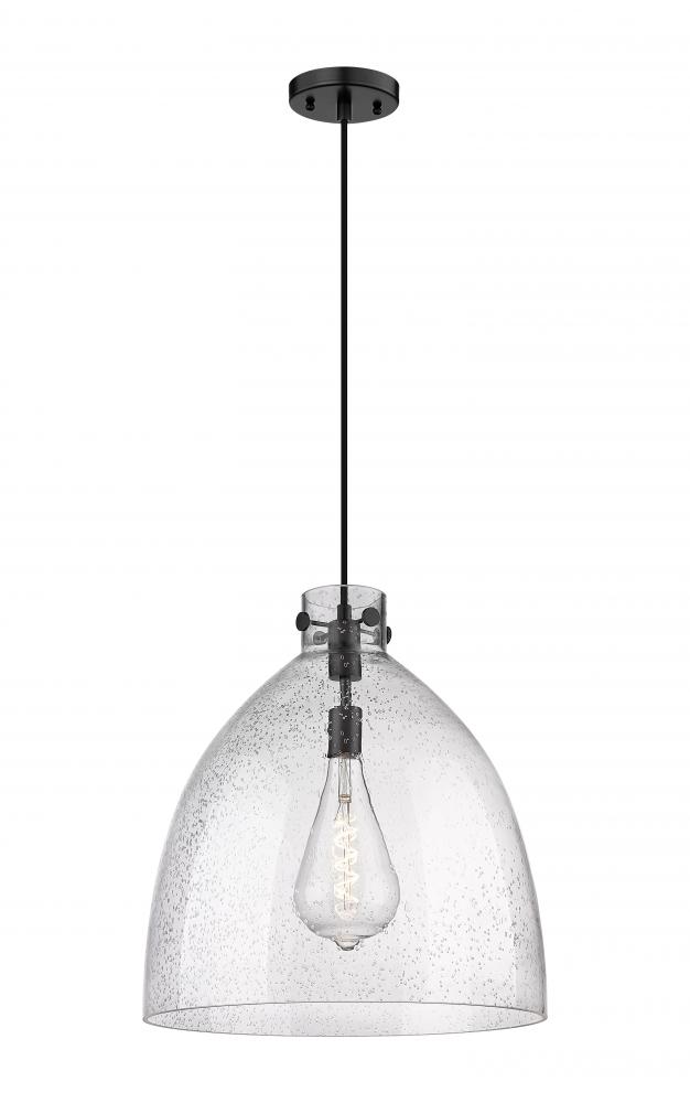 Newton Bell - 1 Light - 18 inch - Matte Black - Cord hung - Pendant