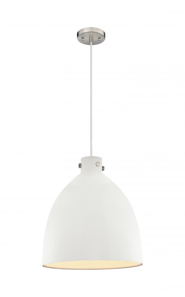 Newton Bell - 1 Light - 18 inch - Satin Nickel - Cord hung - Pendant