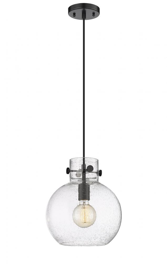 Newton Sphere - 1 Light - 10 inch - Matte Black - Cord hung - Mini Pendant