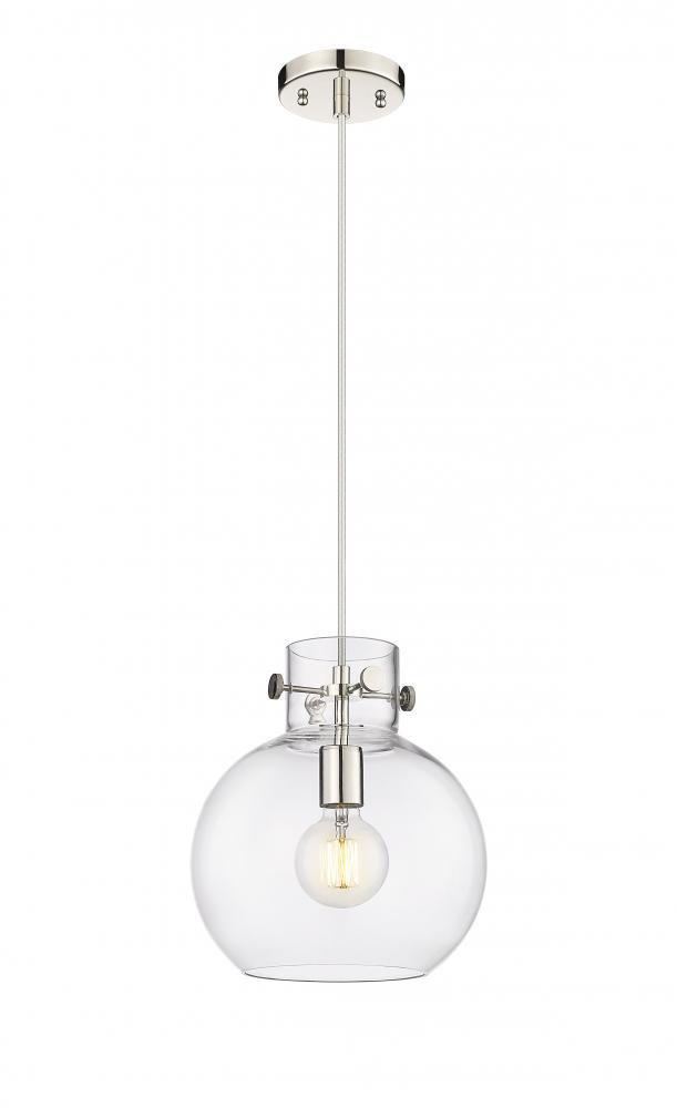 Newton Sphere - 1 Light - 10 inch - Polished Nickel - Cord hung - Mini Pendant