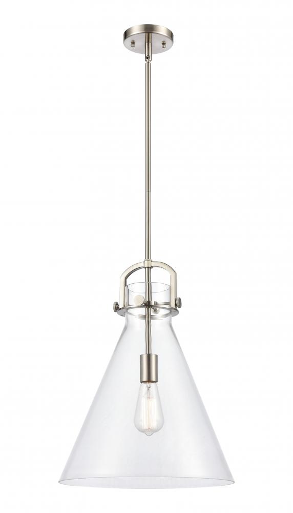 Newton Cone - 1 Light - 14 inch - Satin Nickel - Pendant