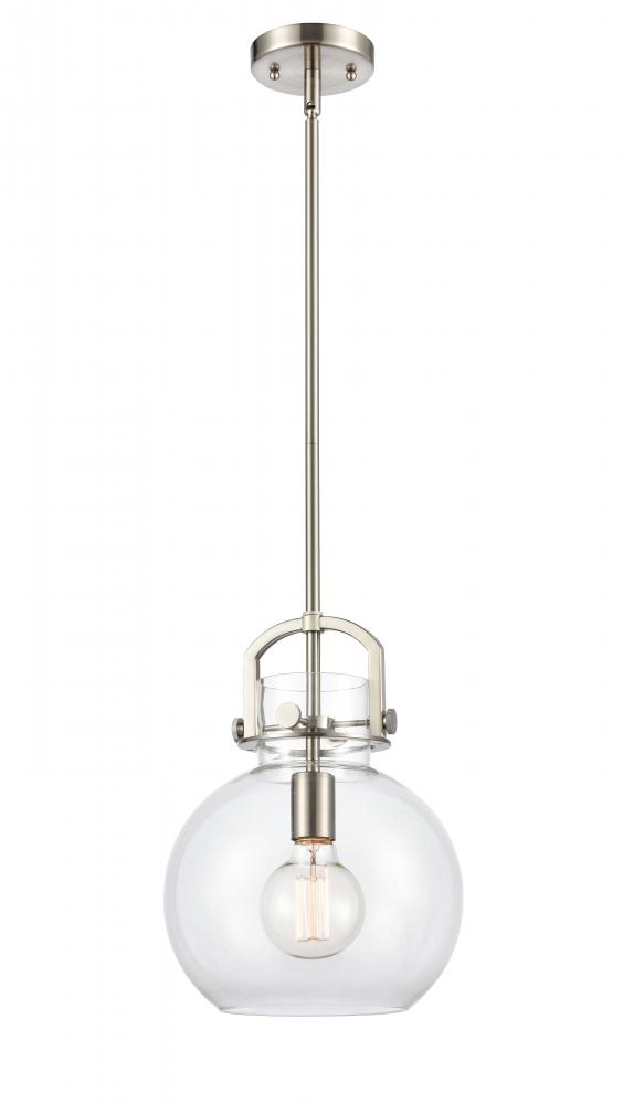 Newton Sphere - 1 Light - 10 inch - Brushed Satin Nickel - Stem Hung - Mini Pendant