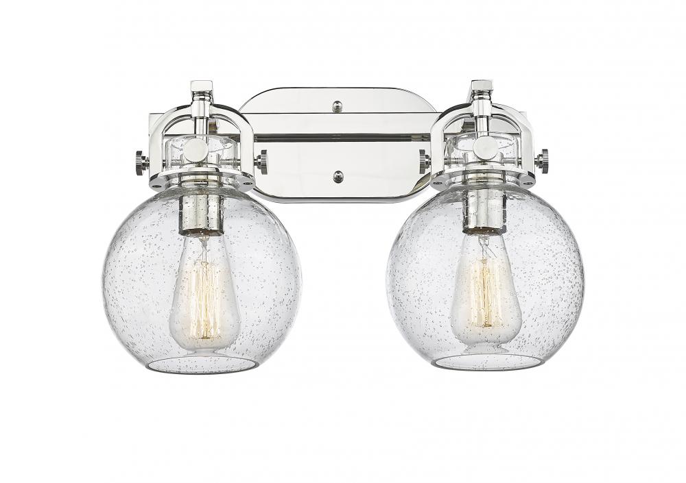 Newton Sphere - 2 Light - 17 inch - Polished Nickel - Bath Vanity Light