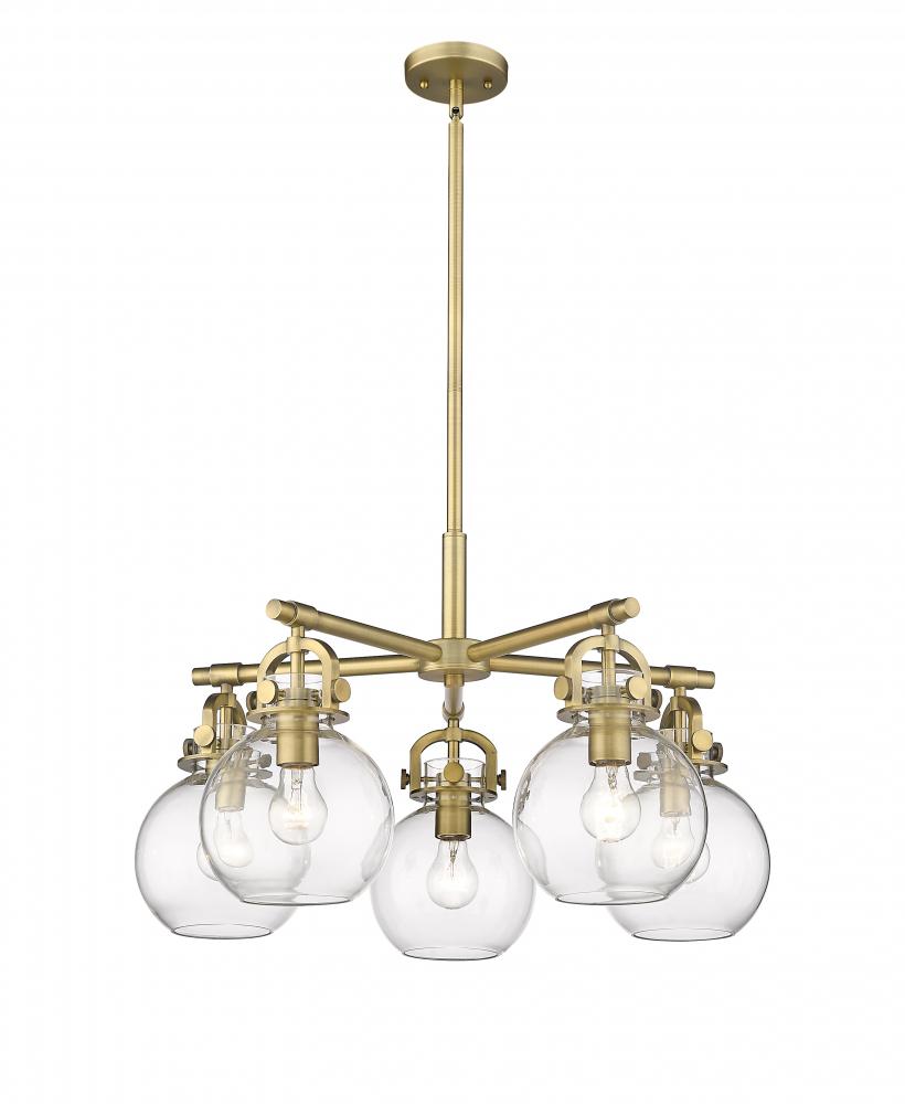 Newton Sphere - 5 Light - 26 inch - Brushed Brass - Chandelier