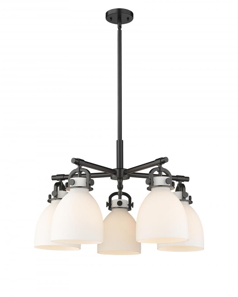 Newton Bell - 5 Light - 26 inch - Matte Black - Chandelier