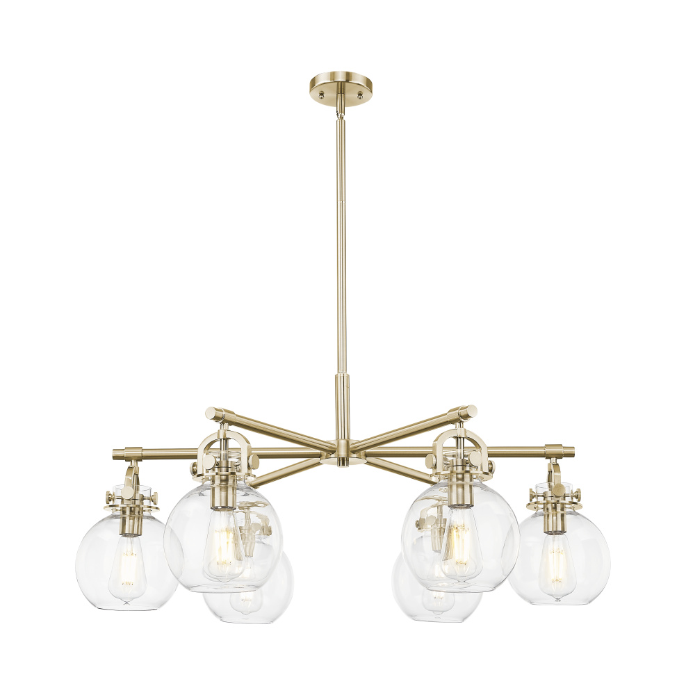 Newton Sphere - 6 Light - 26 inch - Champagne Bronze - Chandelier
