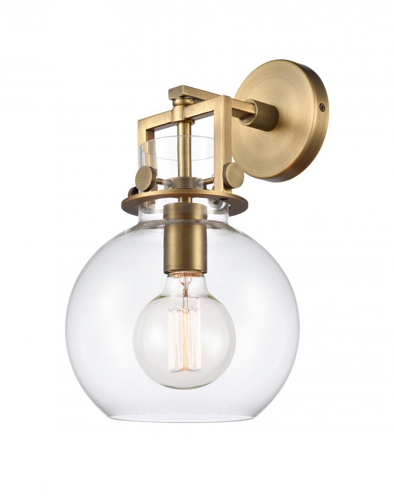 Newton Sphere - 1 Light - 8 inch - Brushed Brass - Sconce