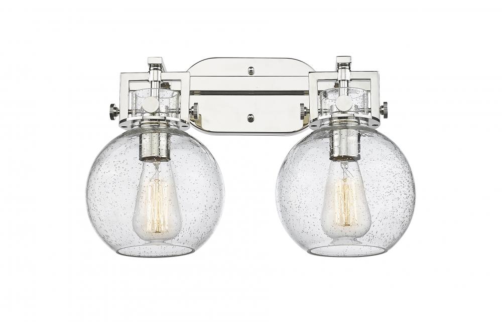 Newton Sphere - 2 Light - 17 inch - Polished Nickel - Bath Vanity Light