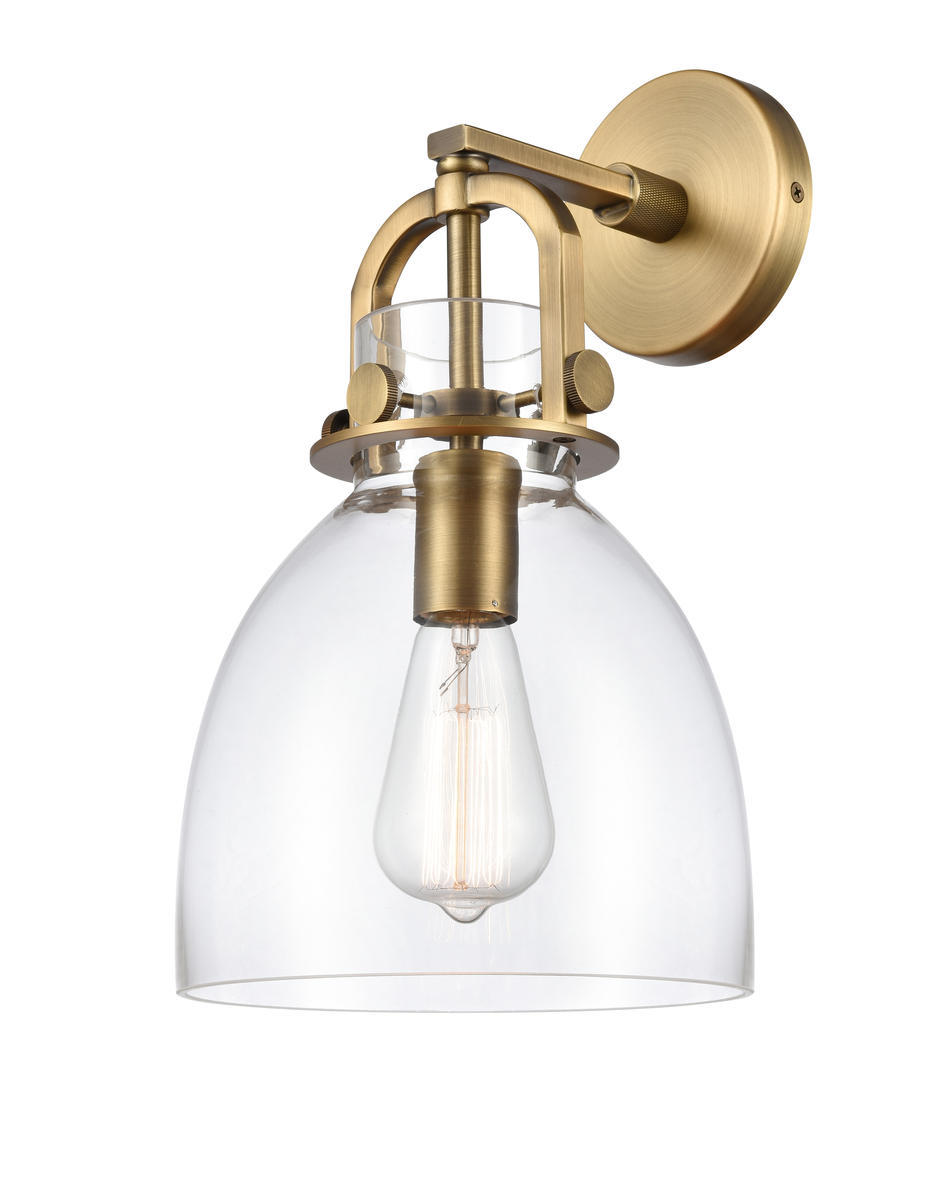 Newton Bell - 1 Light - 8 inch - Brushed Brass - Sconce