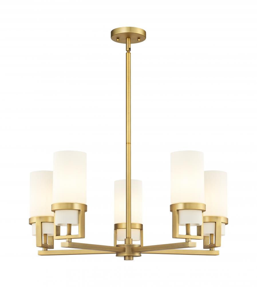 Utopia - 5 Light - 24 inch - Brushed Brass - Chandelier