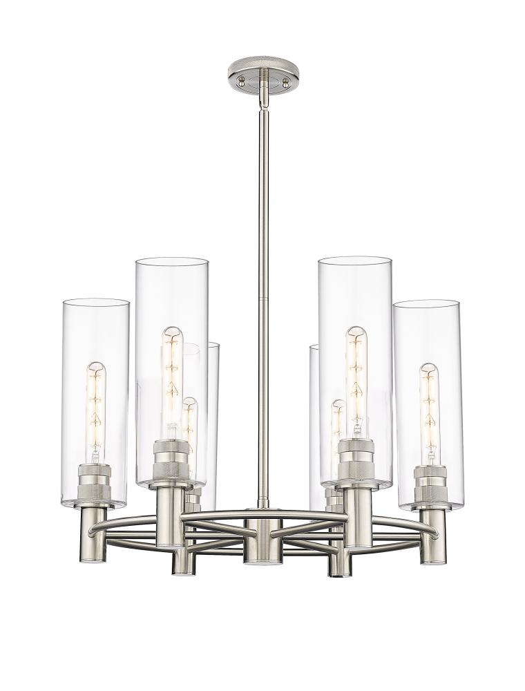 Crown Point - 6 Light - 24 inch - Polished Nickel - Chandelier